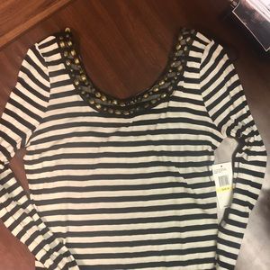 Jessica Simpson long sleeve with studded neck line